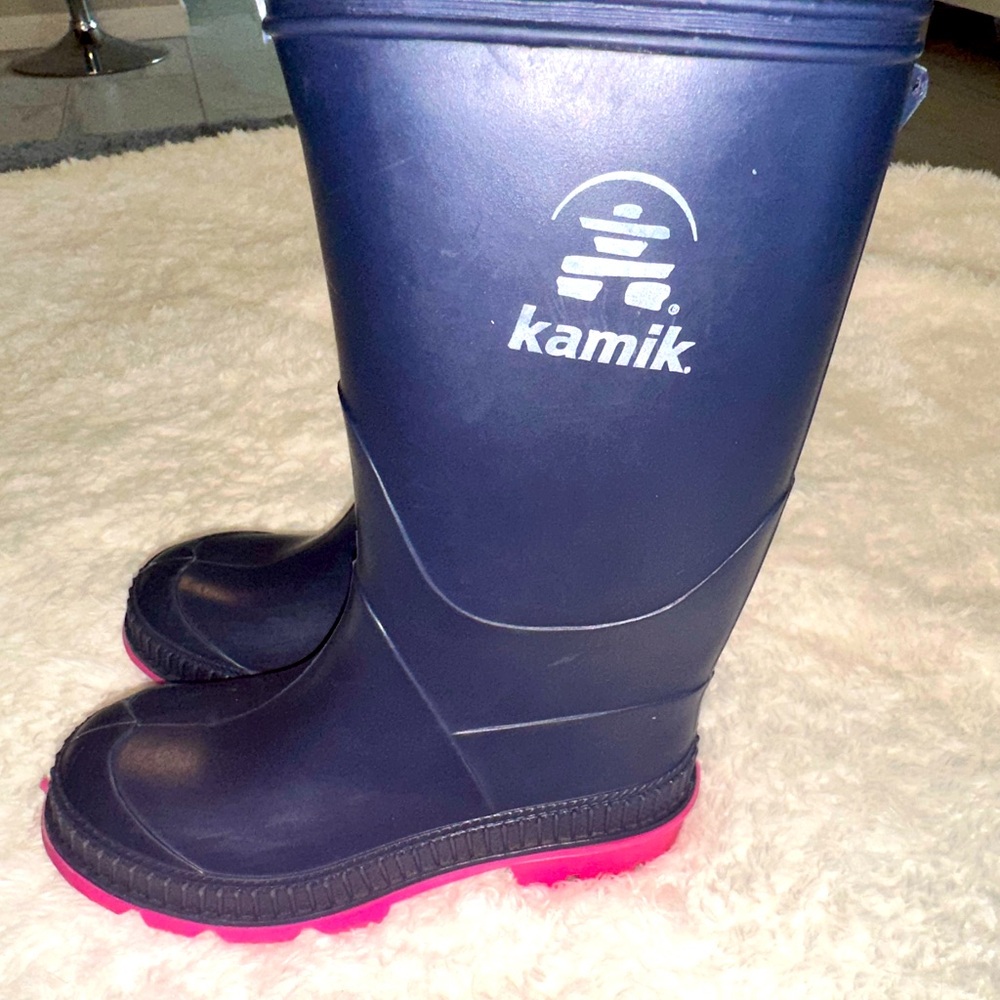 Kamik Kids Navy and Pink Snow Boots - Picture 4 of 7